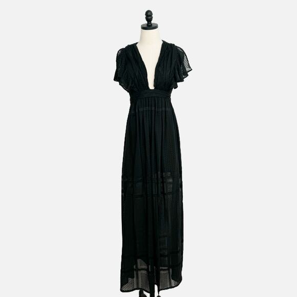 The Jetset Diaries Casablanca Maxi Dress Black Embroidered Boho Beach Size M - Picture 15 of 15